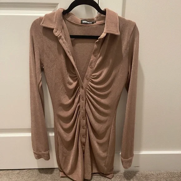 babyboo | Dresses | Baby Boo Light Brown Long Sleeve Dress Size Small |  Poshmark